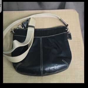 Coach Midnight Blue Leather Crossbody Bag EUC